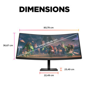 HP OMEN by HP Écran gamer incurvé WQHD 165 Hz OMEN 34 pouces - OMEN 34c (780K8E9)