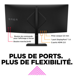 HP OMEN by HP Écran gamer incurvé WQHD 165 Hz OMEN 34 pouces - OMEN 34c (780K8E9)