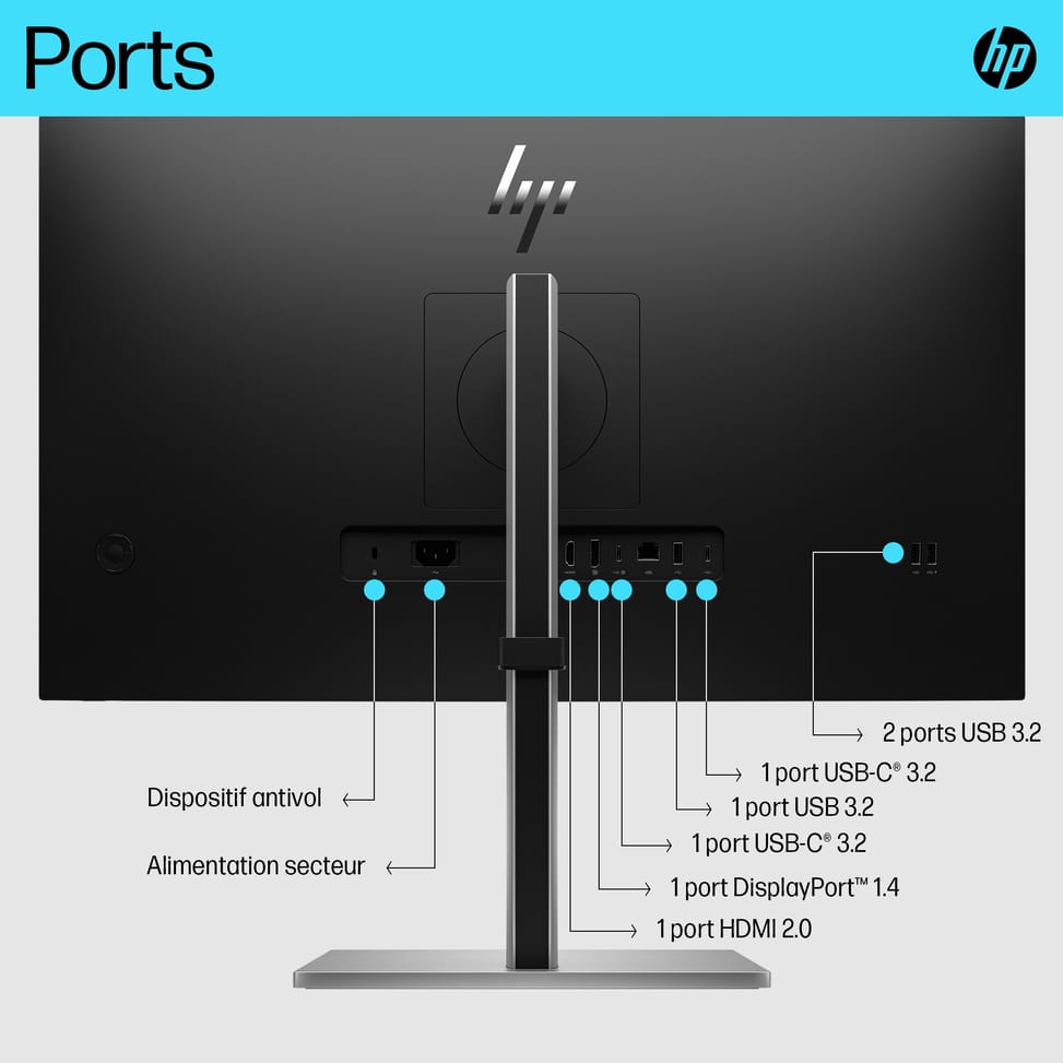 HP E-Series Écran USB-C 4K E27k G5 Écran USB-C 4K HP E27k G5  (6N4C4AA) — image 4