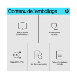 HP E-Series Écran USB-C 4K E27k G5 Écran USB-C 4K HP E27k G5  (6N4C4AA)