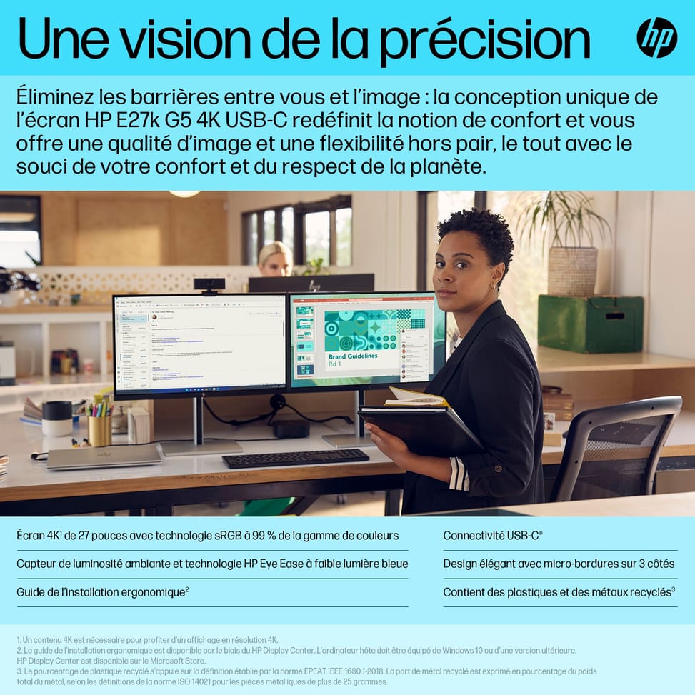HP E-Series Écran USB-C 4K E27k G5 Écran USB-C 4K HP E27k G5  (6N4C4AA) — image 6