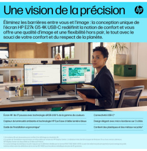 HP E-Series Écran USB-C 4K E27k G5 Écran USB-C 4K HP E27k G5  (6N4C4AA)