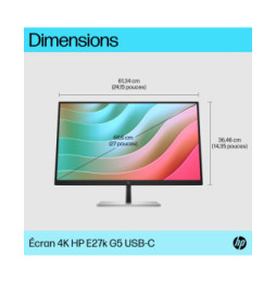HP E-Series Écran USB-C 4K E27k G5 Écran USB-C 4K HP E27k G5  (6N4C4AA)
