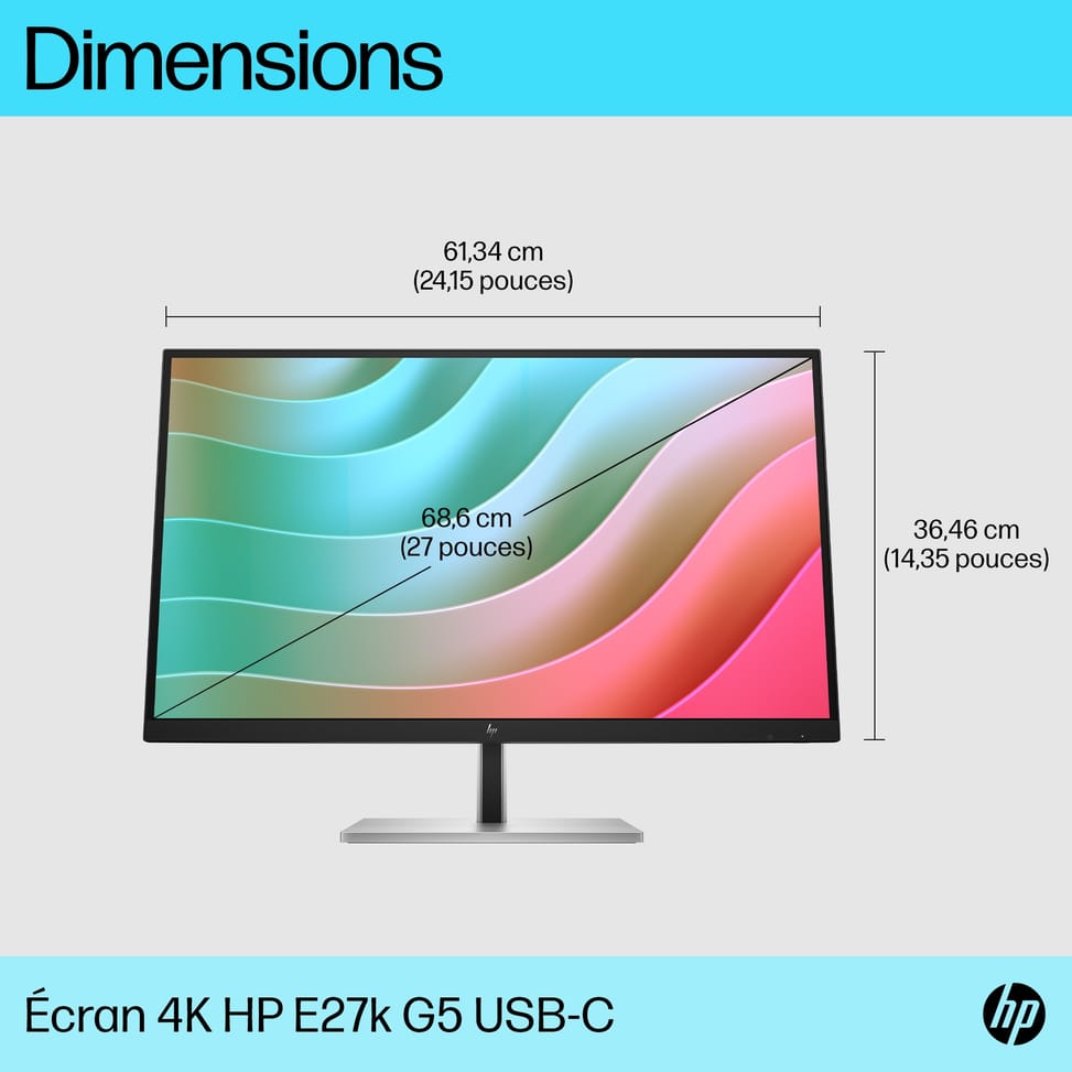 HP E-Series Écran USB-C 4K E27k G5 Écran USB-C 4K HP E27k G5  (6N4C4AA) — image 7