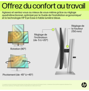 HP Écran USB-C QHD E27u G5 Écran USB-C QHD HP E27u G5  (6N4D3AA)