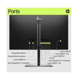 HP Écran USB-C QHD E27u G5 Écran USB-C QHD HP E27u G5  (6N4D3AA)