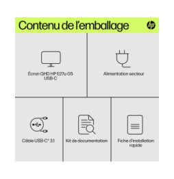 HP Écran USB-C QHD E27u G5 Écran USB-C QHD HP E27u G5  (6N4D3AA)