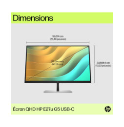 HP Écran USB-C QHD E27u G5 Écran USB-C QHD HP E27u G5  (6N4D3AA)