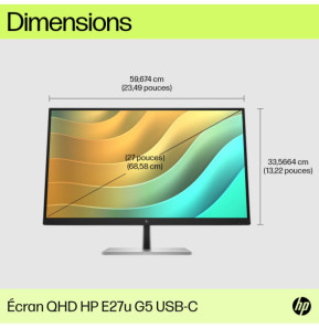HP Écran USB-C QHD E27u G5 Écran USB-C QHD HP E27u G5  (6N4D3AA)