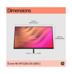HP Écran USB-C 4K E32k G5 Écran USB-C 4K HP E32k G5  (6N4D6AA)