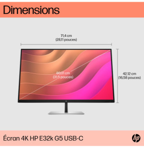 HP Écran USB-C 4K E32k G5 Écran USB-C 4K HP E32k G5  (6N4D6AA)