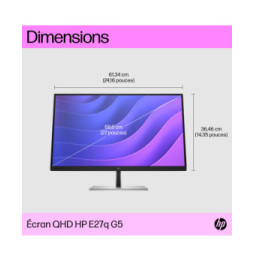 HP Écran QHD E27q G5 Écran QHD E27q G5 HP  (6N6F2AA)