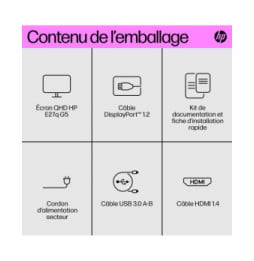 HP Écran QHD E27q G5 Écran QHD E27q G5 HP  (6N6F2AA)