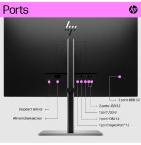 HP Écran QHD E27q G5 Écran QHD E27q G5 HP  (6N6F2AA)