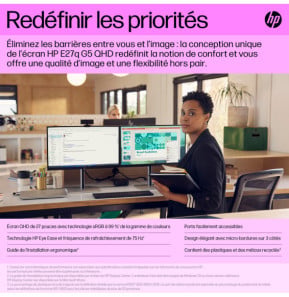 HP Écran QHD E27q G5 Écran QHD E27q G5 HP  (6N6F2AA)