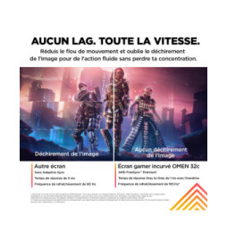 HP OMEN by HP Écran gamer incurvé QHD 165 Hz OMEN 31,5 pouces - OMEN 32c (780K6AA)
