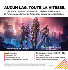 HP OMEN by HP Écran gamer incurvé QHD 165 Hz OMEN 31,5 pouces - OMEN 32c (780K6AA)