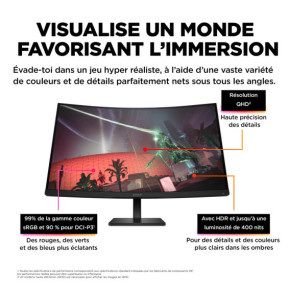 HP OMEN by HP Écran gamer incurvé QHD 165 Hz OMEN 31,5 pouces - OMEN 32c (780K6AA)
