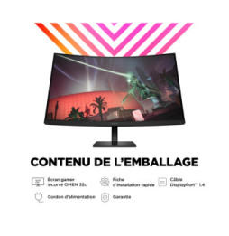 HP OMEN by HP Écran gamer incurvé QHD 165 Hz OMEN 31,5 pouces - OMEN 32c (780K6AA)