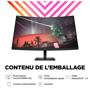 HP OMEN by HP Écran gamer incurvé QHD 165 Hz OMEN 31,5 pouces - OMEN 32c (780K6AA)