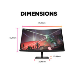 HP OMEN by HP Écran gamer incurvé QHD 165 Hz OMEN 31,5 pouces - OMEN 32c (780K6AA)