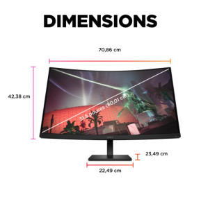 HP OMEN by HP Écran gamer incurvé QHD 165 Hz OMEN 31,5 pouces - OMEN 32c (780K6AA)
