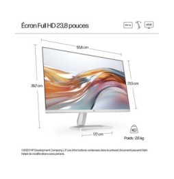 HP Series 5 23.8 inch FHD White Monitor - 524sw  Series 5 23.8 inch FHD White Monitor - 524sw  (94C21AA)