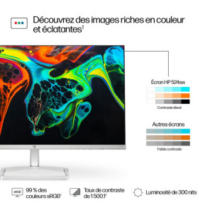 HP Series 5 23.8 inch FHD White Monitor - 524sw  Series 5 23.8 inch FHD White Monitor - 524sw  (94C21AA)