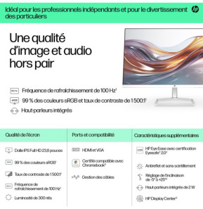 HP Series 5 23.8 inch FHD Monitor with Speakers - 524sa  Series 5 23.8 inch FHD Monitor with Speakers - 524sa  (94C36AA)