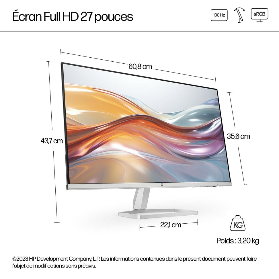 HP Series 5 27 inch FHD Monitor - 527sf  Series 5 27 inch FHD Monitor - 527sf  (94F44AA) — image 7