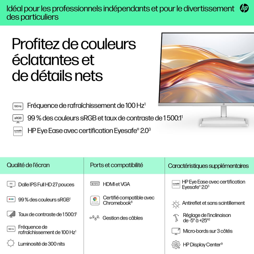 HP Series 5 27 inch FHD Monitor - 527sf  Series 5 27 inch FHD Monitor - 527sf  (94F44AA) — image 8