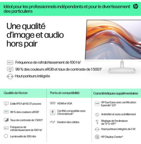 HP Series 5 27 inch FHD Monitor with Speakers - 527sa  Series 5 27 inch FHD Monitor with Speakers - 527sa  (94F48AA)