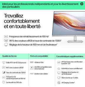 HP Series 5 23.8 inch FHD Height Adjust Monitor - 524sh  Series 5 23.8 inch FHD Height Adjust Monitor - 524sh  (94C19AA)