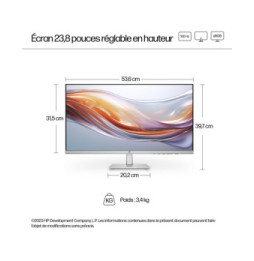 HP Series 5 23.8 inch FHD Height Adjust Monitor - 524sh  Series 5 23.8 inch FHD Height Adjust Monitor - 524sh  (94C19AA)