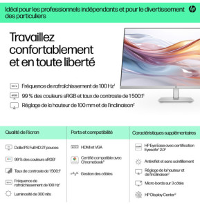 HP Series 5 27 inch FHD Height Adjust Monitor - 527sh  Series 5 27 inch FHD Height Adjust Monitor - 527sh  (94C50AA)