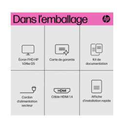 HP Écran FHD V24ie G5 Écran FHD V24ie G5 HP  (6D8H0AA)
