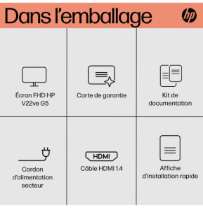 HP Écran FHD V22ve G5 Écran FHD HP V22ve G5  (6D8G2AA)