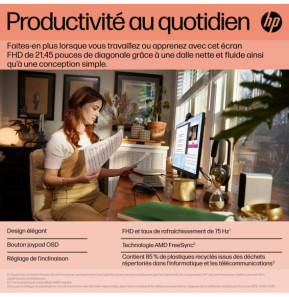 HP Écran FHD V22ve G5 Écran FHD HP V22ve G5  (6D8G2AA)