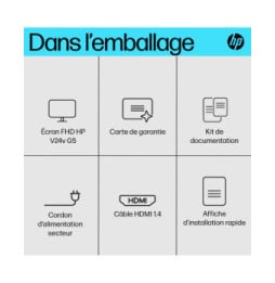 HP Écran FHD V24v G5 Écran FHD HP V24v G5  (65P62AA)
