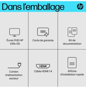 HP Écran FHD V24v G5 Écran FHD HP V24v G5  (65P62AA)