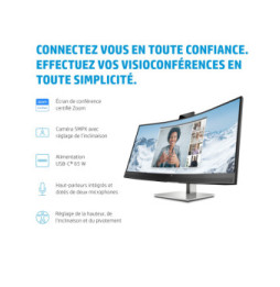 HP Écran de conférence E34m G4 WQHD Incurvé Port USB-C Écran de conférence HP E34m G4 WQHD Incurvé Port USB-C  (40Z26AA)
