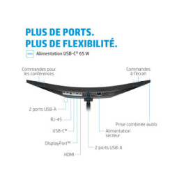 HP Écran de conférence E34m G4 WQHD Incurvé Port USB-C Écran de conférence HP E34m G4 WQHD Incurvé Port USB-C  (40Z26AA)