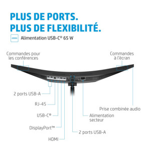 HP Écran de conférence E34m G4 WQHD Incurvé Port USB-C Écran de conférence HP E34m G4 WQHD Incurvé Port USB-C  (40Z26AA)