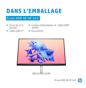 HP Écran HDR U32 4K Écran HDR HP U32 4K (368Y5AA)