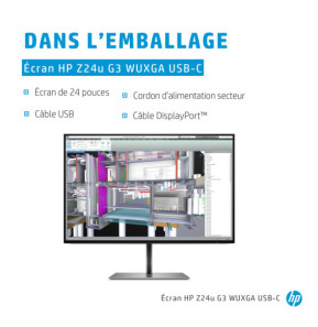 HP Écran Z24u G3 WUXGA USB-C Écran HP Z24u G3 WUXGA USB-C  (1C4Z6AA)