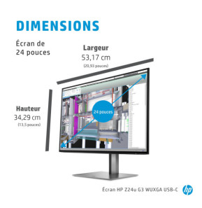 HP Écran Z24u G3 WUXGA USB-C Écran HP Z24u G3 WUXGA USB-C  (1C4Z6AA)