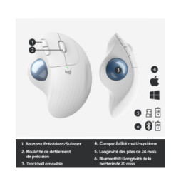 Logitech ERGO M575 Trackball 5 buttons, Bluetooth, Trackball, 400 - 2000 Dpi, 100 x 134 x 48 mm, 145 g  (910-005870)