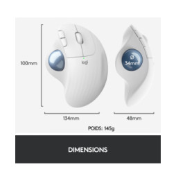 Logitech ERGO M575 Trackball 5 buttons, Bluetooth, Trackball, 400 - 2000 Dpi, 100 x 134 x 48 mm, 145 g  (910-005870)