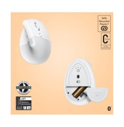 Logitech Lift for Mac souris Droitier RF sans fil + Bluetooth Optique 4000 DPI (910-006477)