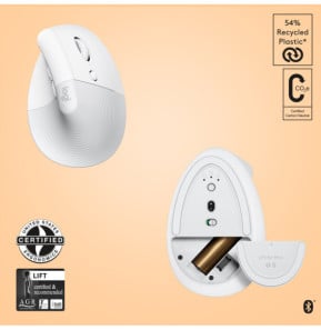 Logitech Lift for Mac souris Droitier RF sans fil + Bluetooth Optique 4000 DPI (910-006477)